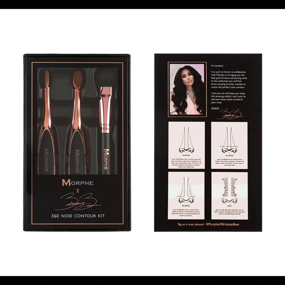 Morphe Rose Gold and Black Nose Contour Brush Kit